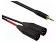 KAAPELI - 3,5MM PLUGI,XLR UROS- 3PIN X2 - 0,3M - MUSTA - PVC - Muut audio-videokaapelit - AU3703BX - 1