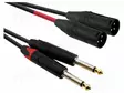 KAAPELI - 6,3MM PLUGI X2,XLR UROS- 3PIN X2 - 0,3M - MUSTA - Muut audio-videokaapelit - AU5503BX - 1