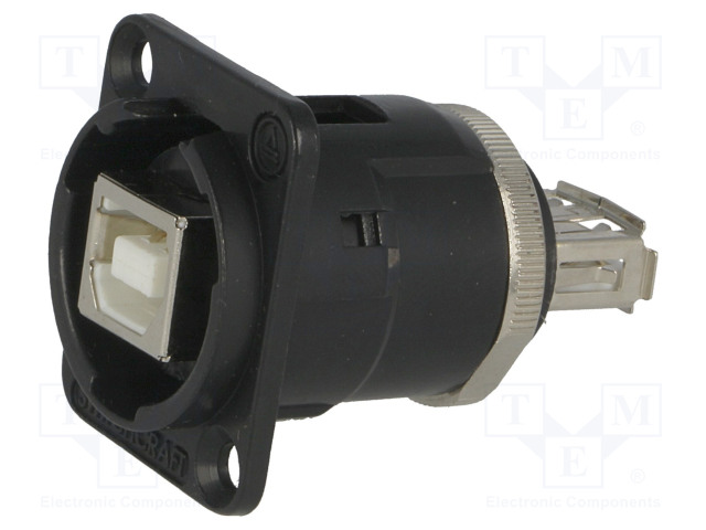 ADAPTERI - USB A-RUNKOLIITIN-TAKAOSA,USB B-RUNKOLIITIN-ETUOSA - USB liittimet - EHUSBBABX - 1