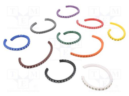 MERKIT - MERKINTÄ: 0 - 1 - 2 - 3 - 4 - 5 - 6 - 7 - 8 - 9 - 1,3÷3MM - PVC - Kaapeleiden merkintä - PA-02003PGCC.0X - 1