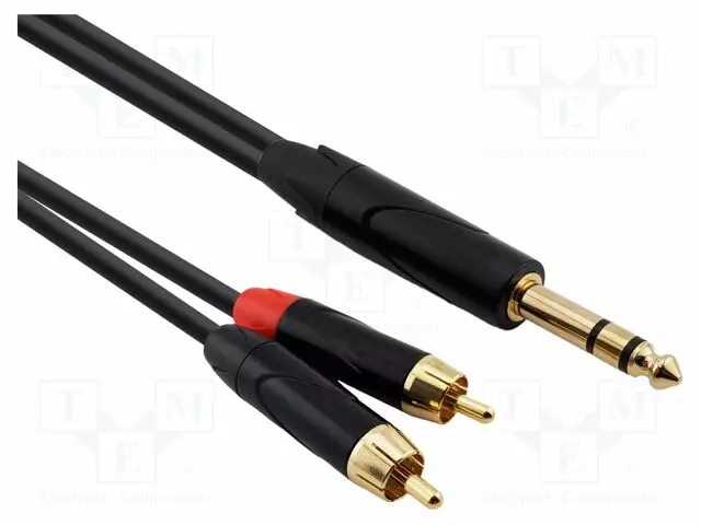 KAAPELI - 6,3MM PLUGI,RCA-PISTOKE X2 - 7M - MUSTA - PVC - Muut audio-videokaapelit - AU1170BX - 1