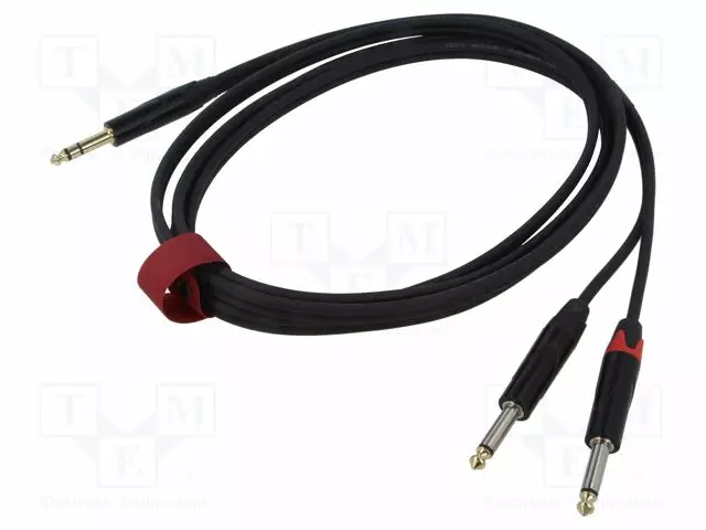 KAAPELI - 6,3MM PLUGI,6,3MM PLUGI X2 - 3M - MUSTA - Muut audio-videokaapelit - AU1230BX - 1