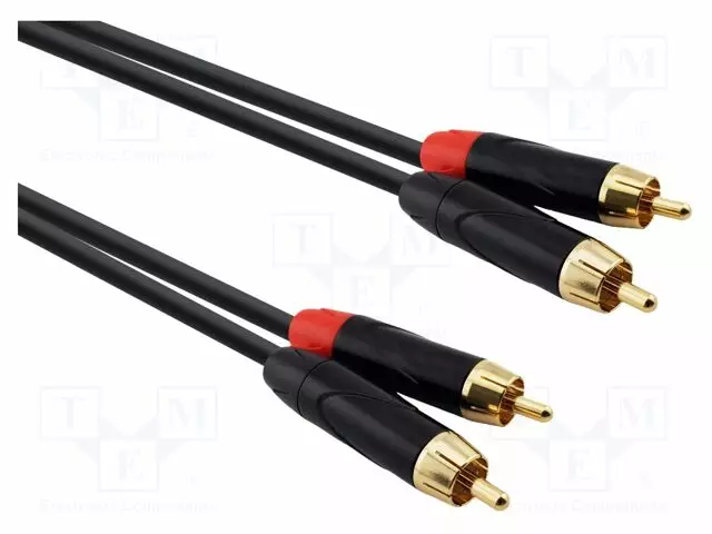 KAAPELI - RCA-PISTOKE X2,MOLEMMIN PUOLIN - 0,3M - MUSTA - PVC - Muut audio-videokaapelit - AU1503BX - 1