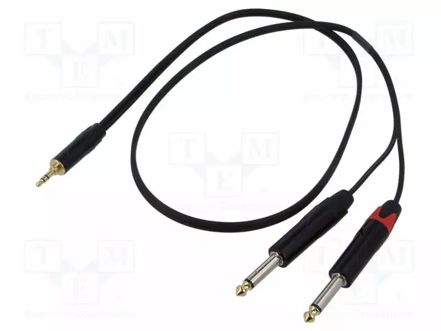 KAAPELI - 3,5MM PLUGI,6,3MM PLUGI X2 - 1M - MUSTA - Muut audio-videokaapelit - AU1710BX - 1
