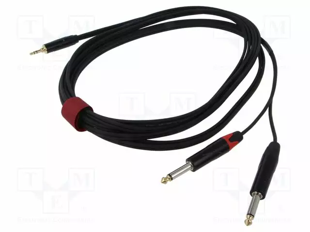 KAAPELI - 3,5MM PLUGI,6,3MM PLUGI X2 - 5M - MUSTA - Muut audio-videokaapelit - AU1750BX - 1