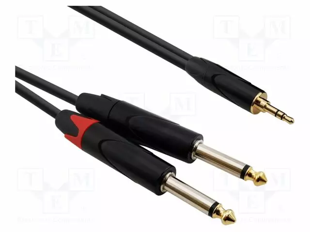 KAAPELI - 3,5MM PLUGI,6,3MM PLUGI X2 - 6M - MUSTA - Muut audio-videokaapelit - AU1760BX - 1