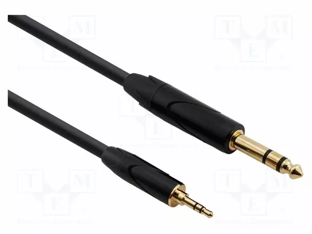 KAAPELI - 3,5MM PLUGI,6,3MM PLUGI - 0,5M - MUSTA - Muut audio-videokaapelit - AU2005BX - 1