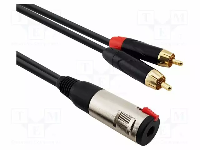 KAAPELI - 6.3MM JAKKI,RCA-PISTOKE X2 - 8M - MUSTA - PVC - Muut audio-videokaapelit - AU3080BX - 1
