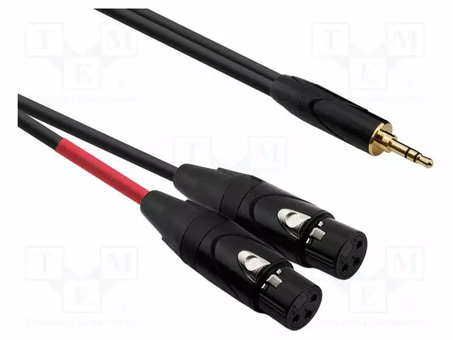 KAAPELI - 3,5MM PLUGI,XLR NAARAS 3PIN X2 - 6M - MUSTA - PVC - Muut audio-videokaapelit - AU3660BX - 1