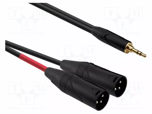 KAAPELI - 3,5MM PLUGI,XLR UROS- 3PIN X2 - 2M - MUSTA - PVC - Muut audio-videokaapelit - AU3720BX - 1