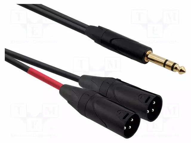 KAAPELI - 6,3MM PLUGI,XLR UROS- 3PIN X2 MUSTA - PVC - Muut audio-videokaapelit - AU38150BX - 1