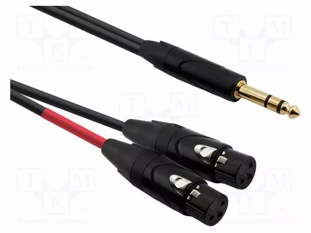 KAAPELI - 6,3MM PLUGI,XLR NAARAS 3PIN X2 - 0,3M - MUSTA - Muut audio-videokaapelit - AU3903BX - 1