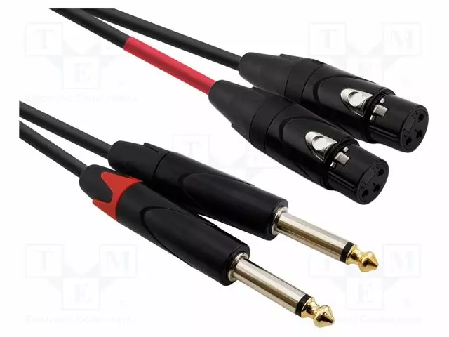 KAAPELI - 6,3MM PLUGI X2,XLR NAARAS 3PIN X2 - 4M - MUSTA - Muut audio-videokaapelit - AU5640BX - 1