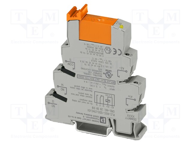 RELE: LIITÄNTÄ - SPDT - UKELAN: 24VDC - 6A - 6A/250VAC - 2A/24VDC - IP20 - Elektromagneettiset relesarjat - PLC-RSC-2421HCEX - 1