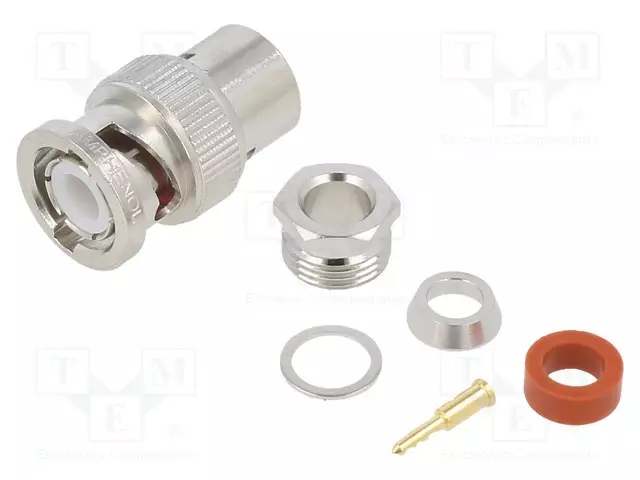 LIITIN: BNC - PISTOKE - UROS - SUORA - 50OHM - JOHTOON - POM - KULLATTU - BNC liittimet - 031-2-RFX - 1