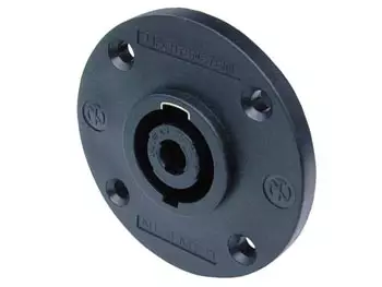 NEUTRIK - SPEAKON MOUNTING PLUG, 4-PIN MALE, BLACK, D-SIZE, ROUND FLANGE - Speakonliittimet - NL4MPRXX - 1