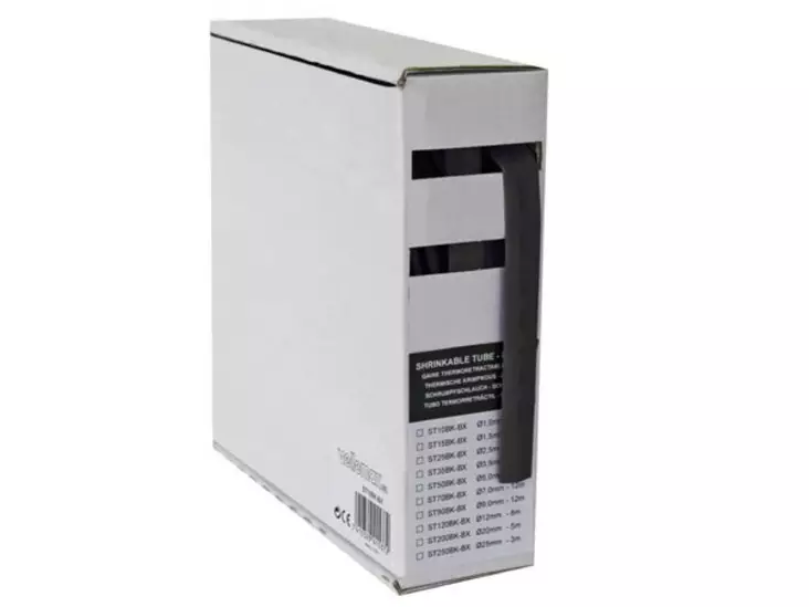 SHRINKABLE TUBE 2:1 - 7.0mm - BLACK - 12m - BOX - Kutistemuovit - ST70BK-BX - 1