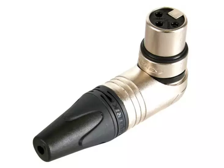 XLR FEMALE CABLE CONNECTOR, 3-POLE, RIGHT-ANGLE, NICKEL HOUSING, SILVER CONTACTS - XLR liittimet ja tarvikkeet - NC3FRX - 1