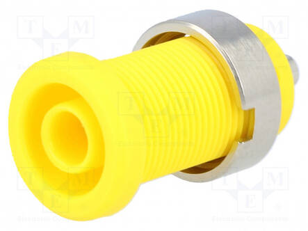 LABORATORY CONNECTOR: 4MM BANANA - SOCKET - 25A - CUTOUT: Ø12MM - 5MOHM - Banaanijatkoliittimet - PJ3270-Y - 1