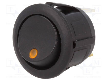 KEINUKYTKIN - SPST - AS: 2 - ON-OFF - 20A/14VDC - KELTAINEN - LED,PISTE - 14V - Keinukytkimet - R13-112B2-02-BBY - 1