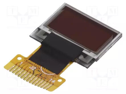 OLED NÄYTTÖ - GRAAFINEN - 0,49" - 64X32 - KOOT: 14,5X11,6X1,26MM - 1X14 - Graafiset OLED-näytöt - DEP064032A-Y - 1