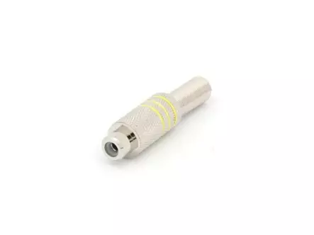 RCA PLUG FEMALE YELLOW, NICKEL, SPRING CABLE GUIDE Ø6mm - Plugit ja jakit - CA064Y - 1