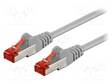 PATCH KAAPELI - S/FTP - CAT: 6 - RJ45-PISTOKE,MOLEMMIN PUOLIN - LANKA - RJ45 Ethernet kaapelit - SFTP6-CCA-002GY - 1