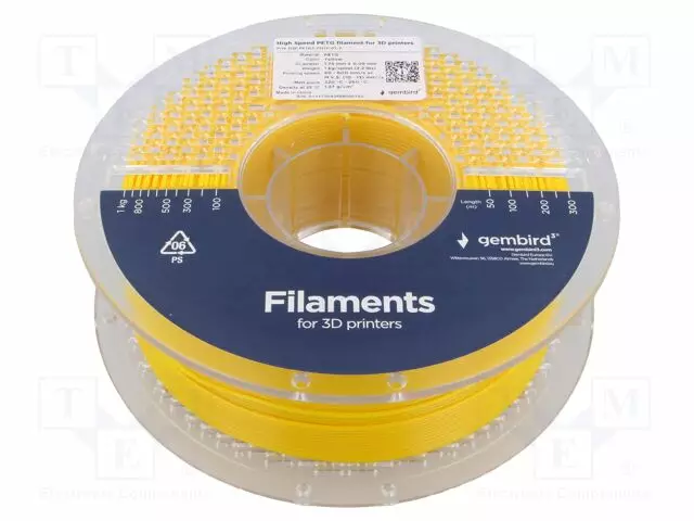3D FILAMENTTI PET-G - 1,75MM - KELTAINEN - 220÷260°C - 1KG - HIGH SPEED - 3D Filamentit - 3DP-PETG1.75HY-01Y - 1