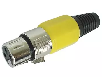 3P XLR SOCKET, NICKEL, YELLOW - Plugit ja jakit - CA100Y - 1