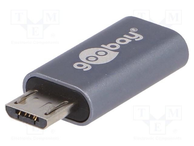 ADAPTERI - USB 2.0 - USB B MIKROPISTOKE,USB C RASIA - HARMAA - USB kaapelit ja adapterit - USB.C-MICRO-GY - 1