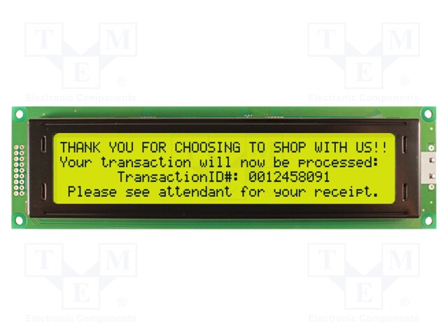 LCD NÄYTTÖ - AAKKOSNUMEERINEN - STN POSITIVE - 40X4 - KELTAVIHREÄ - Aakkosnumeeriset LCD-näytöt - NHD-0440AZ-FLY - 1
