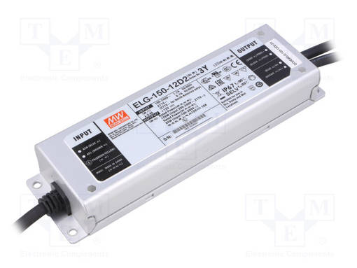 VIRTALÄHDE: IMPULSSI - LED - 120W - 12VDC - 10A - 100÷305VAC - 142÷431VDC - LED teholähteet - ELG-150-12D2-3Y - 1