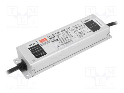 VIRTALÄHDE: IMPULSSI - LED - 150W - 24VDC - 6,25A - 100÷305VAC - IP67 - LED teholähteet - ELG-150-24-3Y - 1