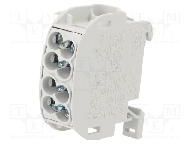 LIITIN: JAKOPALA - 152A - 1KV - DIN-KISKOLLE - RUUVI TERMINAALI - 25MM2 - Kiskoliittimet - SCB25GY - 1