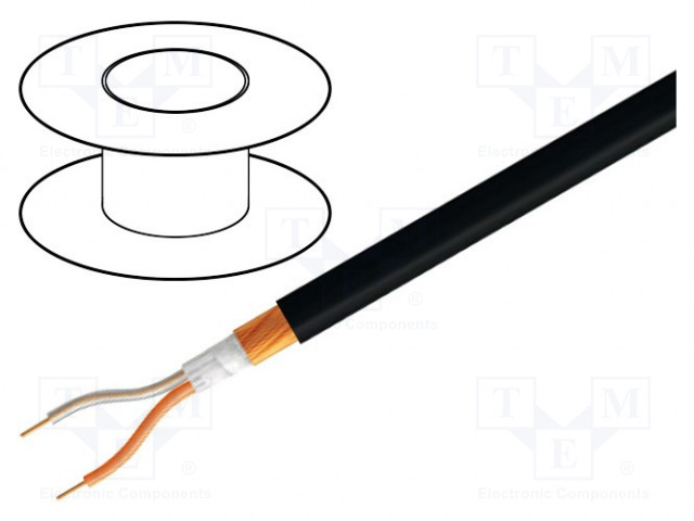 MIKROFONIKAAPELI-2X0,25MM2 - HARMAA - OFC - -15÷70°C - ERISTYS: PVC - Mikrofonikaapelit - TAS-C114-GRAY - 1