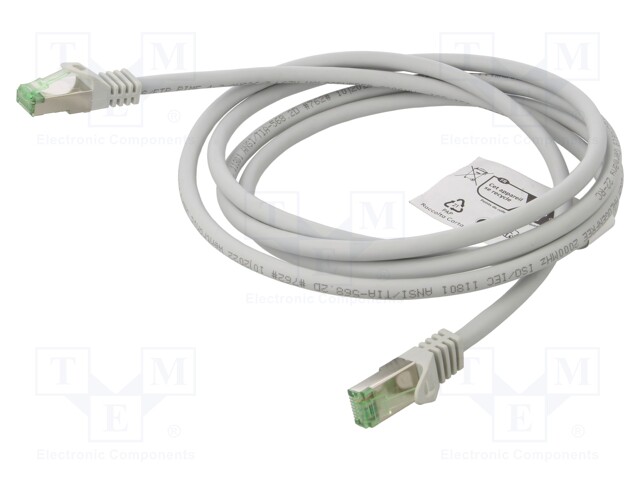 PATCH KAAPELI - S/FTP - CAT: CAT 8.1 - RJ45-PISTOKE,MOLEMMIN PUOLIN - RJ45 Ethernet kaapelit - SFTP8.1-CU-020GY - 1