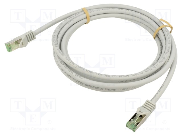 PATCH KAAPELI - S/FTP - CAT: CAT 8.1 - RJ45-PISTOKE,MOLEMMIN PUOLIN - RJ45 Ethernet kaapelit - SFTP8.1-CU-030GY - 1