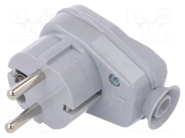 AC LIITIN-UROS - PISTOKE - 2P+PE - 250VAC - 16A - HARMAA - PIN: 3 - AC liittimet ja rungot - AWA-LKBGY - 1