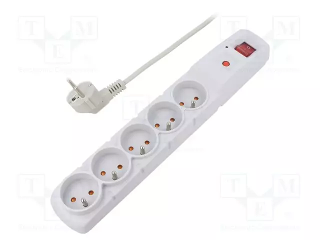 JATKOJOHTO: SUOJAUS-PISTORASIAT: 5 - 230VAC - 10A - HARMAA - Tietokonetarvikkeet - muut - ACAR-F5-1.5GY - 1