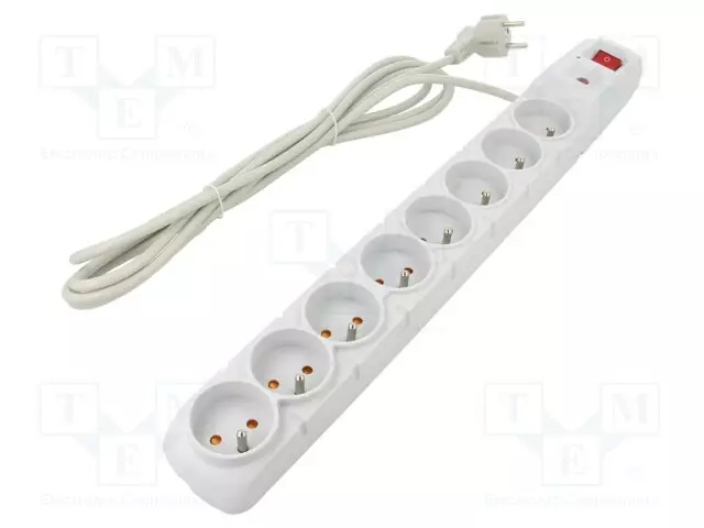 JATKOJOHTO: SUOJAUS-PISTORASIAT: 8 - 230VAC - 10A - HARMAA - Tietokonetarvikkeet - muut - ACAR-S8-3GY - 1