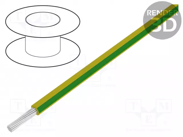 JOHTO - HELUTHERM® 145 - 1X0,75MM2 - CU - KELTAINEN-VIHREÄ - Lämmönkestävät kaapelit - HTERM145-0.75GY - 1