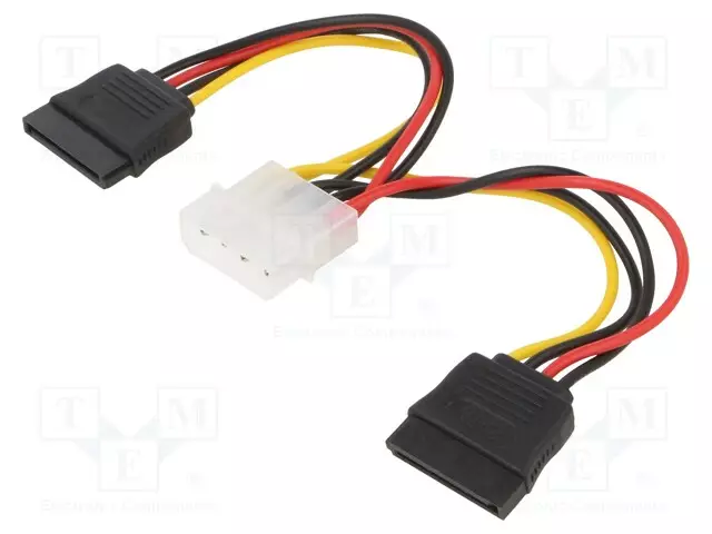 KAAPELI: VIRTALÄHDE SATA - MOLEX-UROS-SATA 15PIN NAARAS X2 - Tietokonetarvikkeet - muut - CC-SATA-PSY - 1
