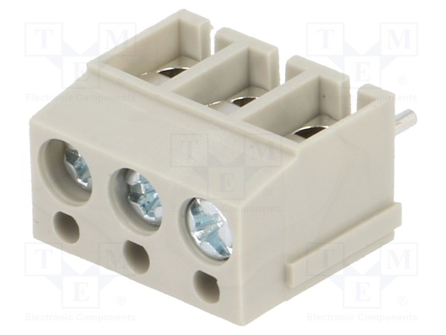 KYTKENTÄRIMA PIIRILEVYLLE - 90° KULMA - 5MM - NAVAT: 3 - PCB - 2,5MM2 - Riviliittimet piirilevylle - TB-5.0-P-3P1GY - 1