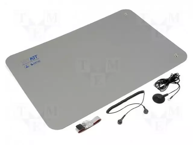 MATTO: PÖYTÄSARJA - ESD - L: 0,6M - W: 0,4M - PAKS.: 2MM - HARMAA - 440°C - ESD työasemat - AS-BENCHMATGREY - 1