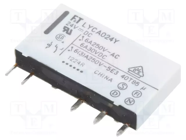 RELE - SPDT - UKELAN: 24VDC - 6A - 6A/250VAC - FTR-LY - Pienoisreleet - FTR-LYCA024Y - 1