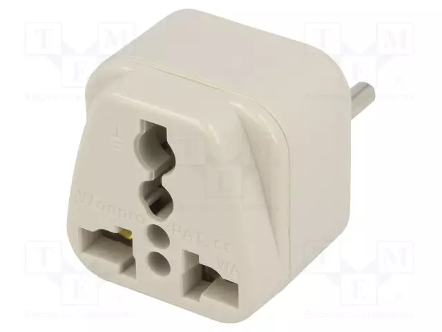 SOVITUS: ADAPTERI - 2P+PE - 250VAC - 10A - MALLI: L TYYPPI - VALKOINEN - AC liittimet ja rungot - ADAPTER-ITALY - 1