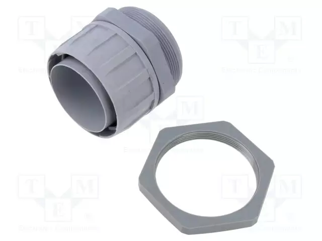 SUORA PÄÄTELIITIN - KIERRE: PG,ULKO-POLYPROPYLEENI - IP54 - HARMAA - Punosten lisätarvikkeet - FG56-PG48-PP-GY - 1