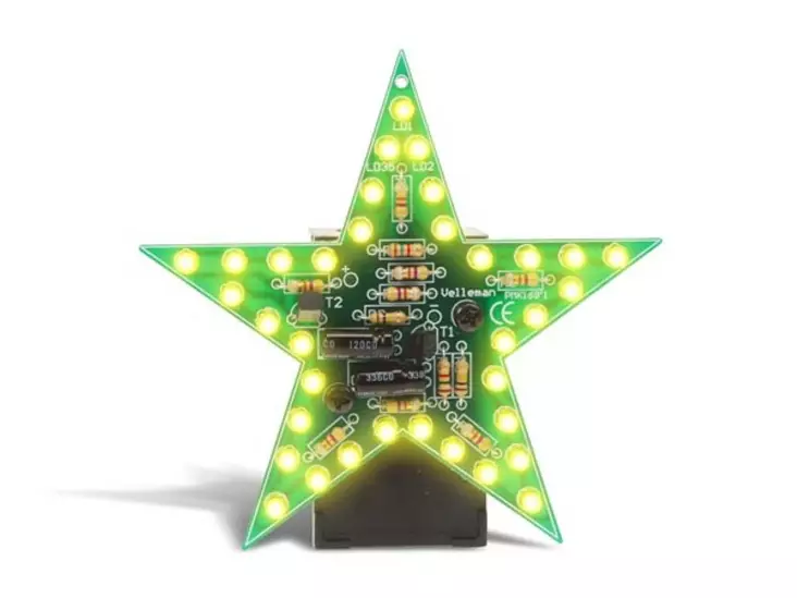 VILKKUVA LED TÄHTI - KELTAINEN - Whadda Minikit rakennussarjat - WSSA169Y - 1