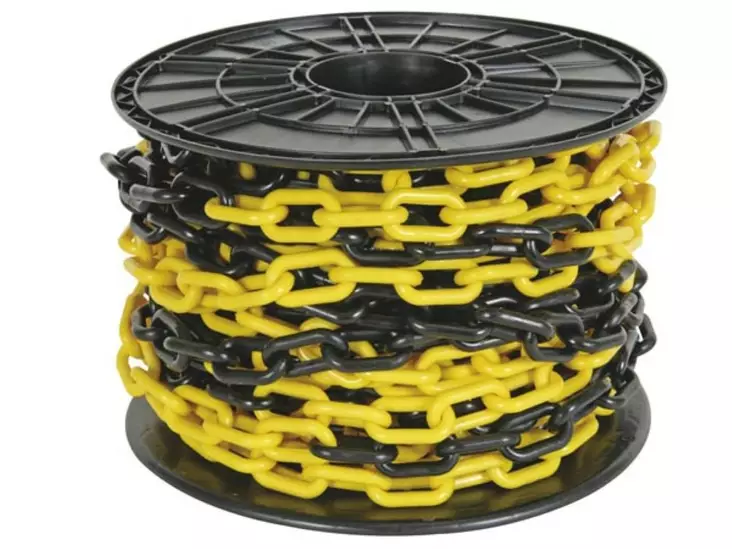 YELLOW/BLACK CHAIN 8mm ON REEL - 25m - Turvakyltit ja varoitustarrat - SCR8Y - 1