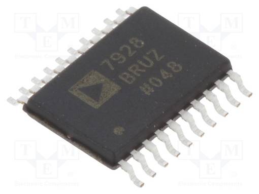 A/D-MUUNNIN - CH: 8 - 12BIT - 1MSPS - 2,7÷5,25V - TSSOP20 - ±1LSB - A/D muuntimet - mikropiirit - AD7928BRUZ - 1